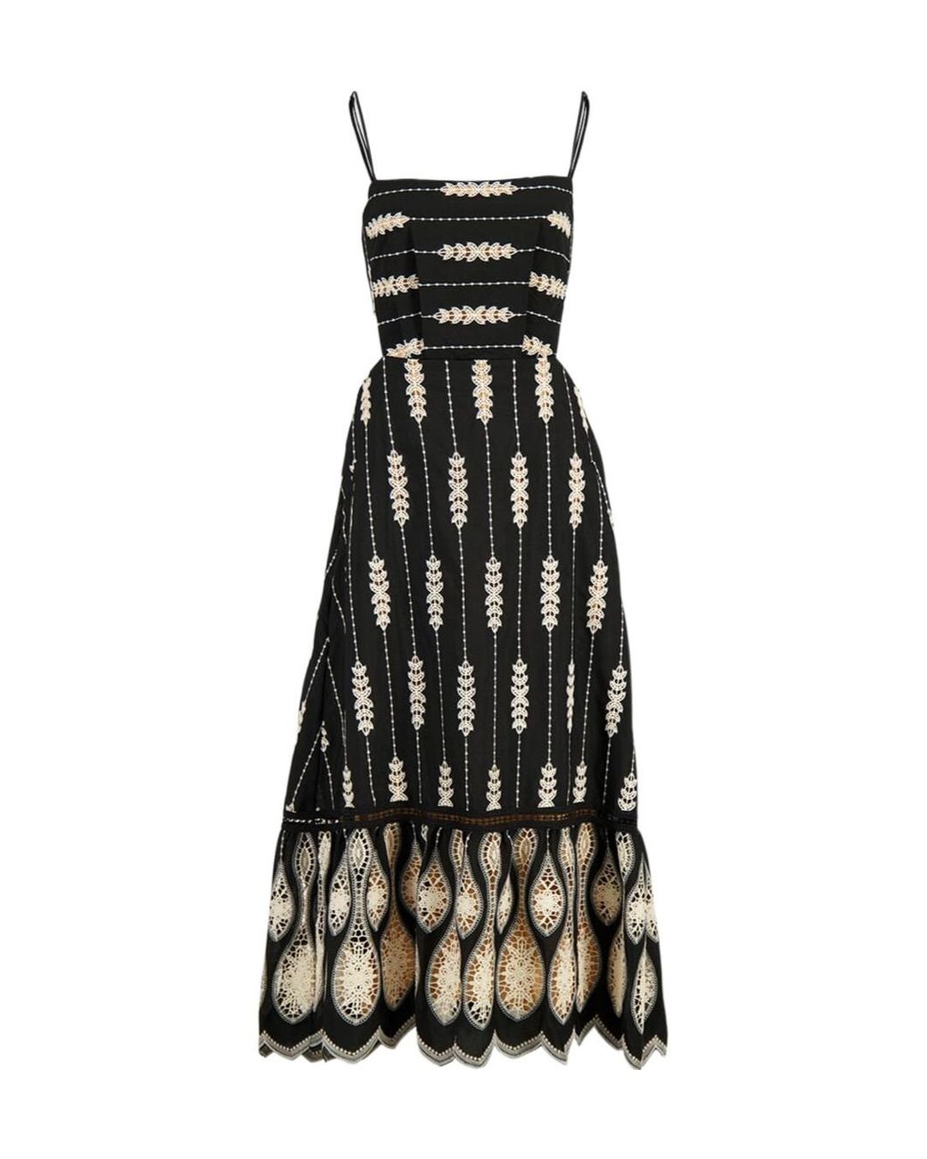 Johanna Ortiz Nostalgica Midi Dress in Black