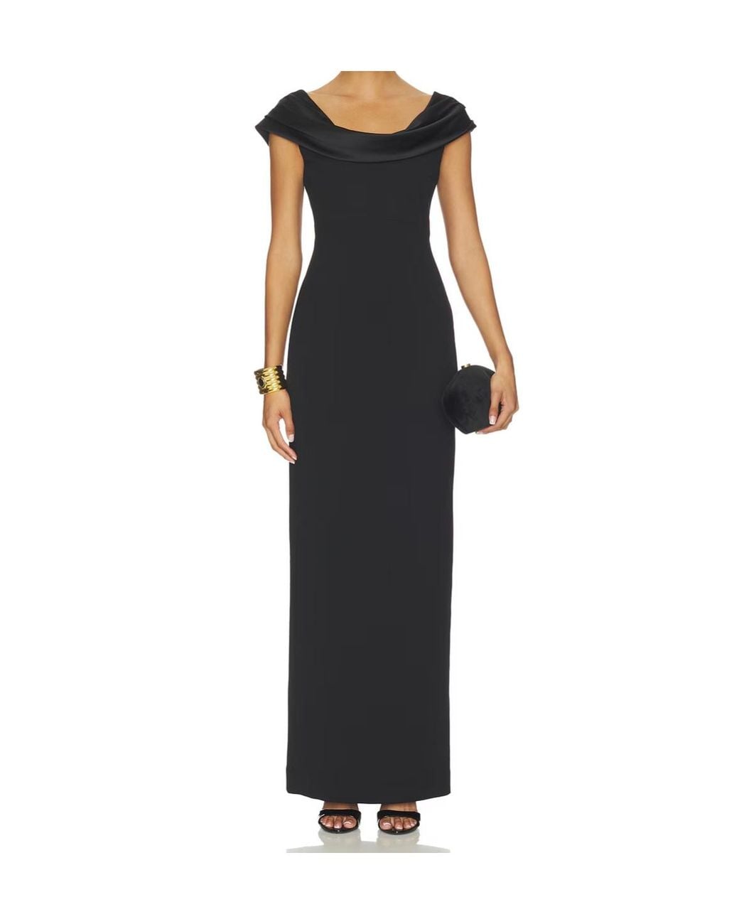 Solace London Black London Adele Off-Shoulder Maxi Dress