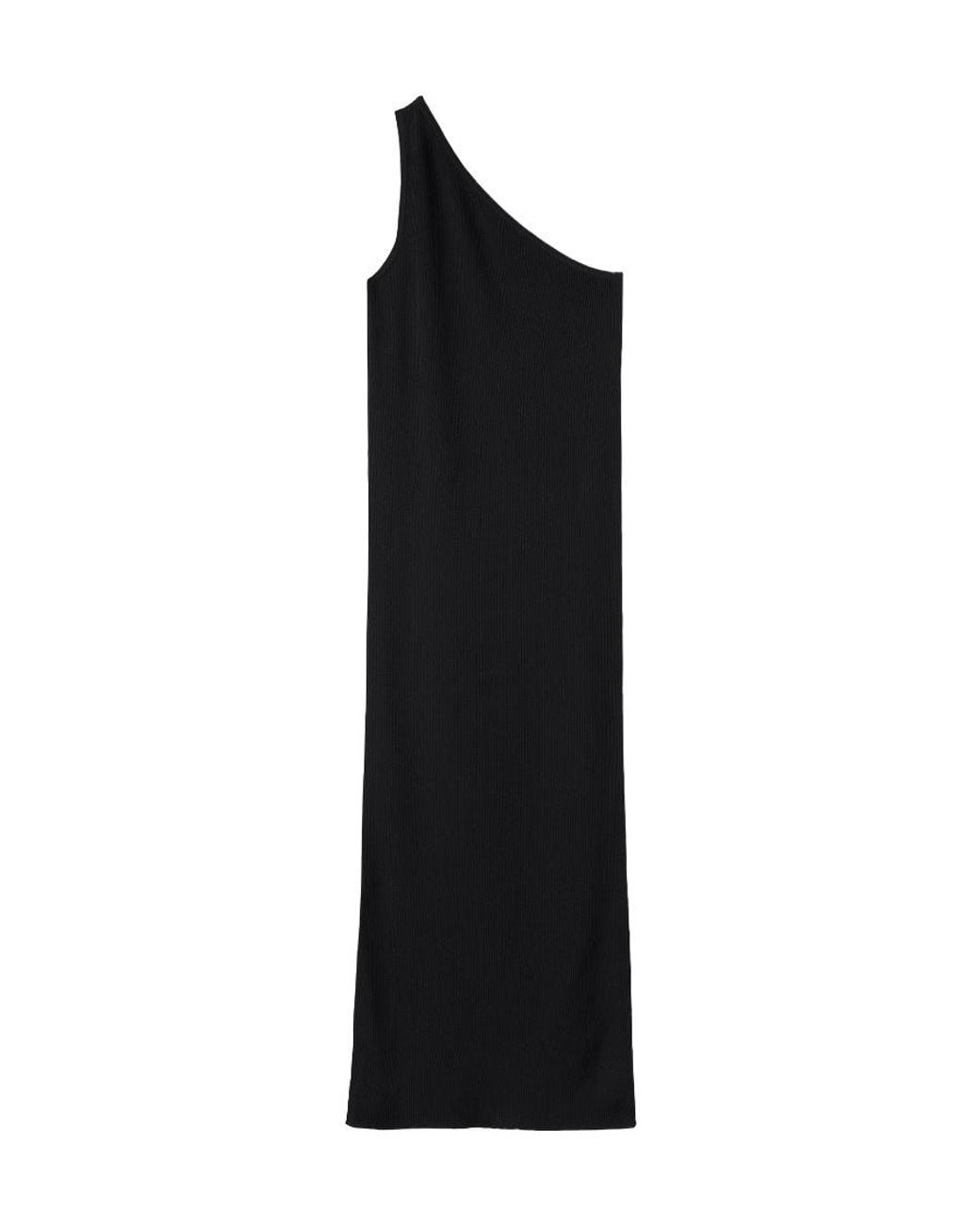 Totême Black One-Word Shoulder Rib Dress
