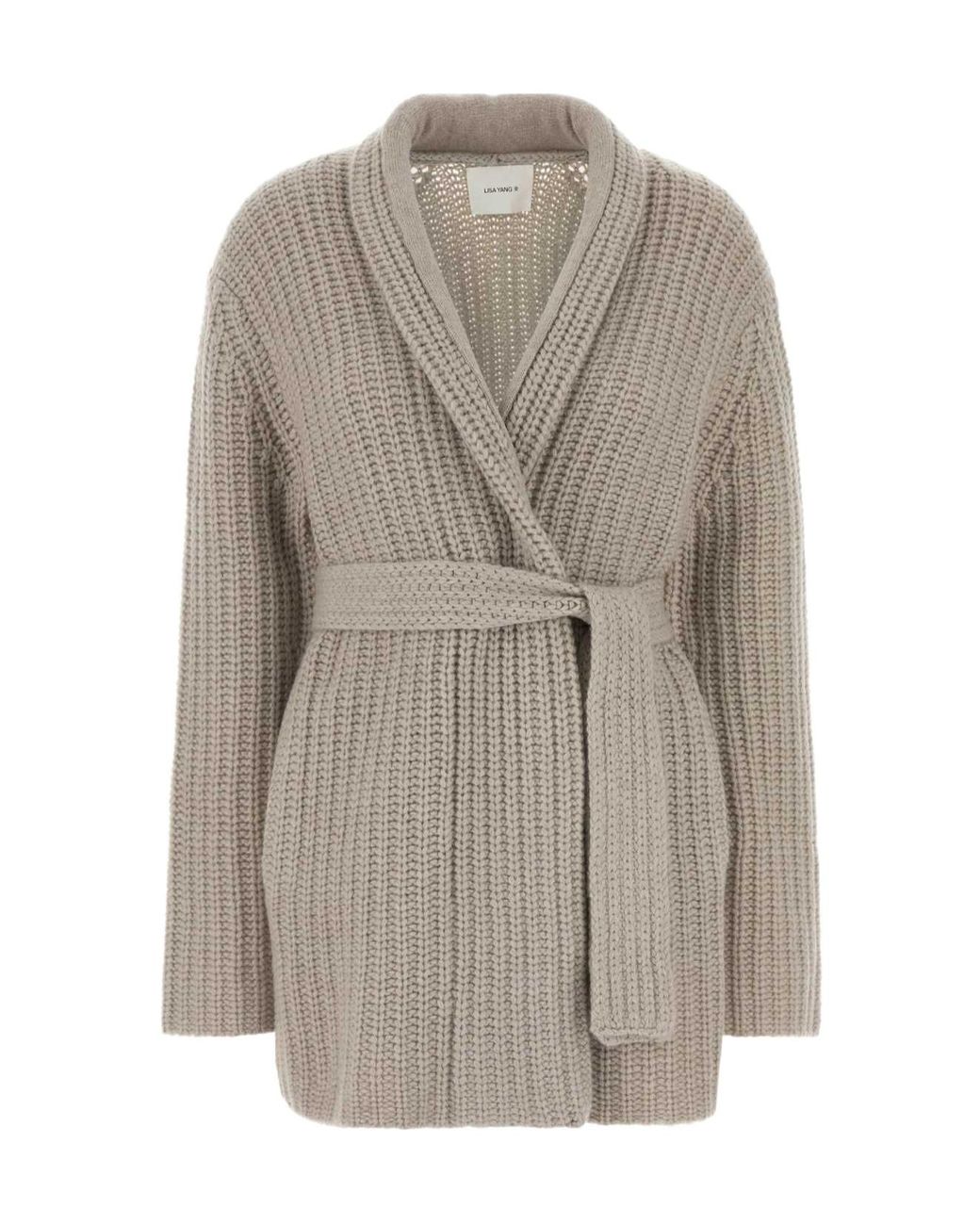 Lisa Yang Gray Belted Wrap Cardigan
