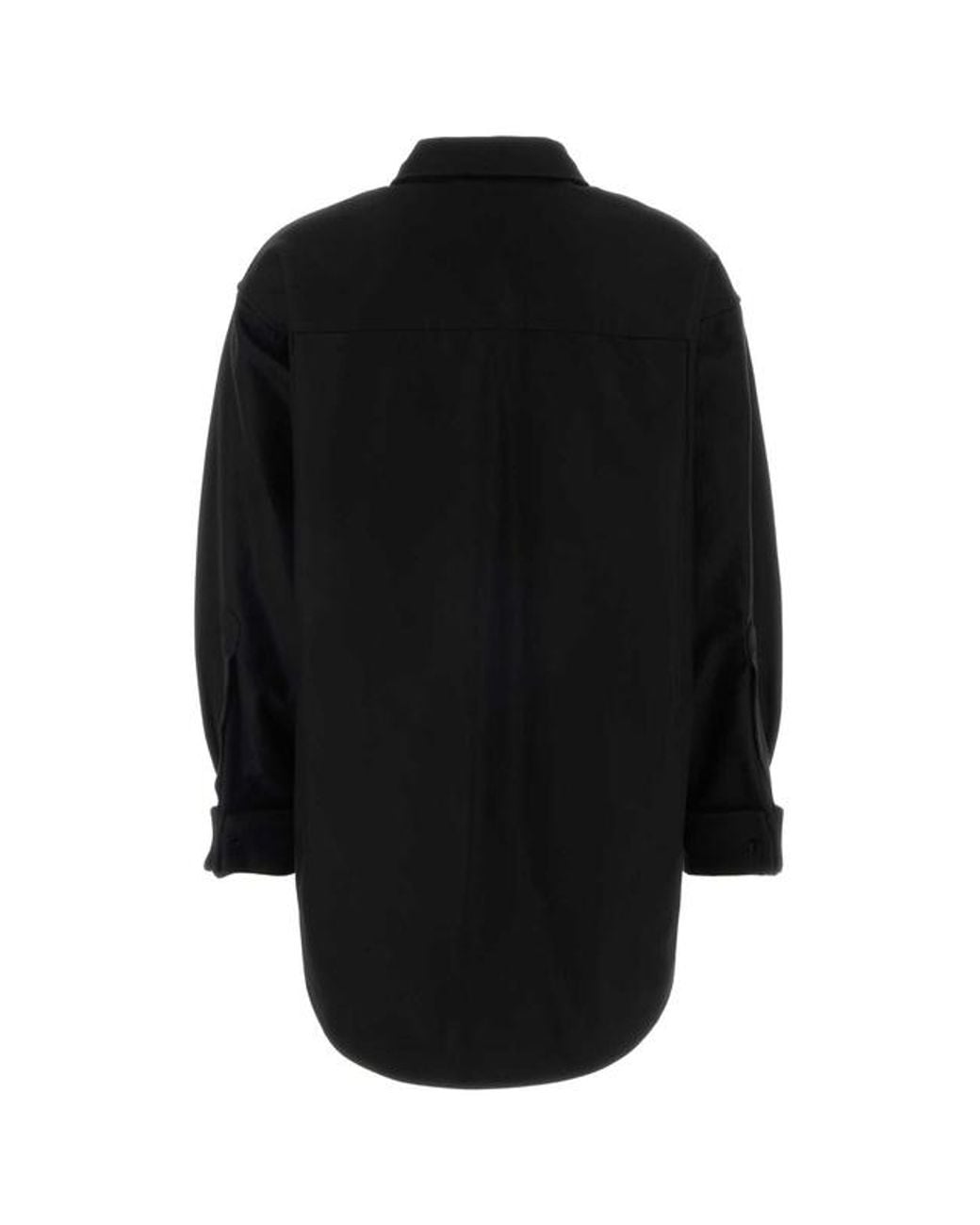 Balenciaga Black Cotton Elongated Hem Shirt