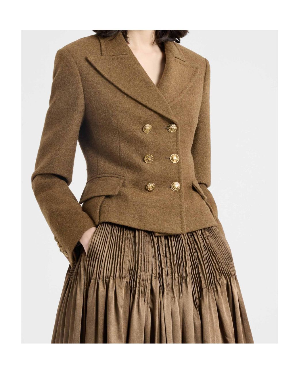 Ermanno Scervino Green Loden Double-Breasted Tailored Jacket