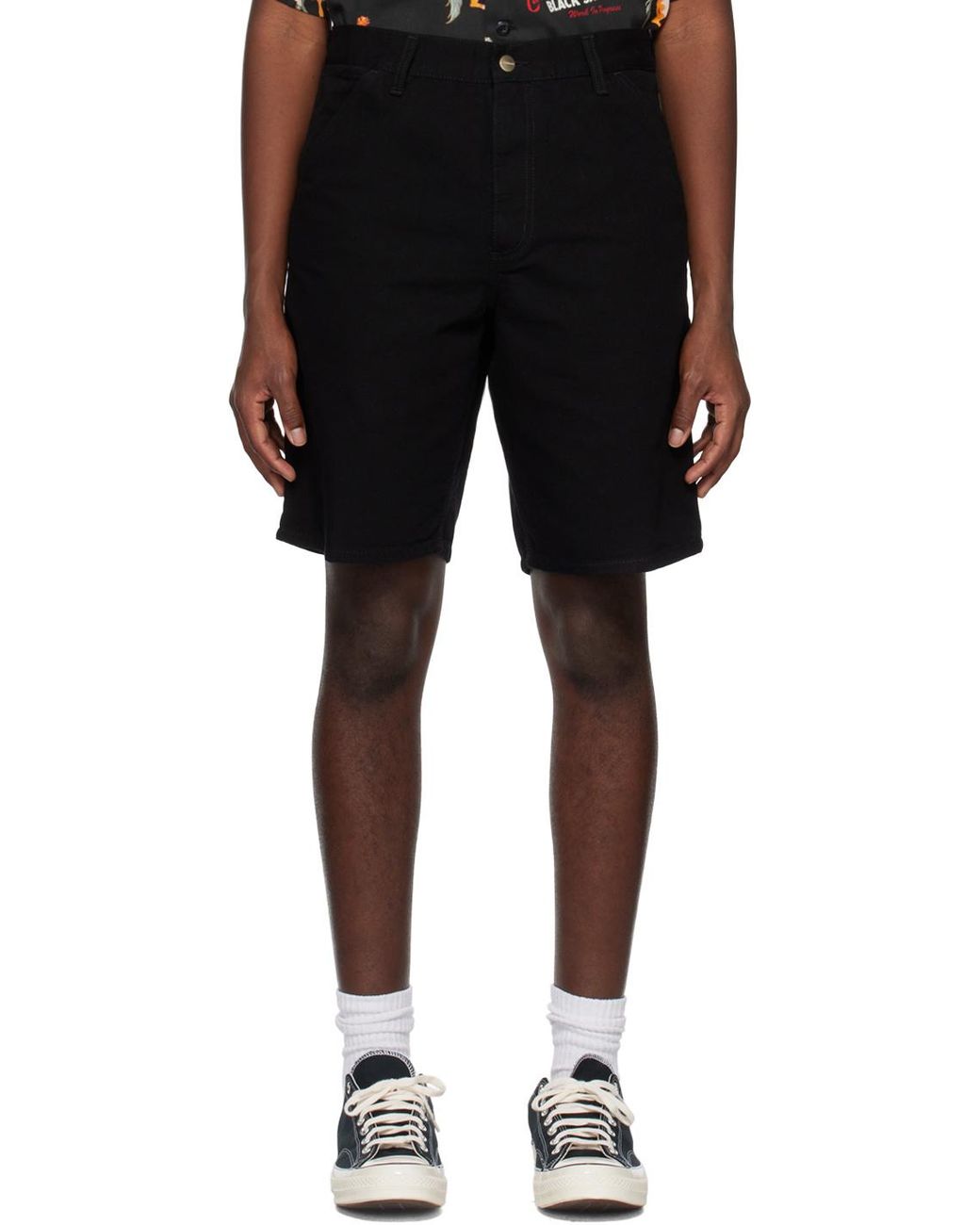 Carhartt Black Logo Patch Chino Shorts for men