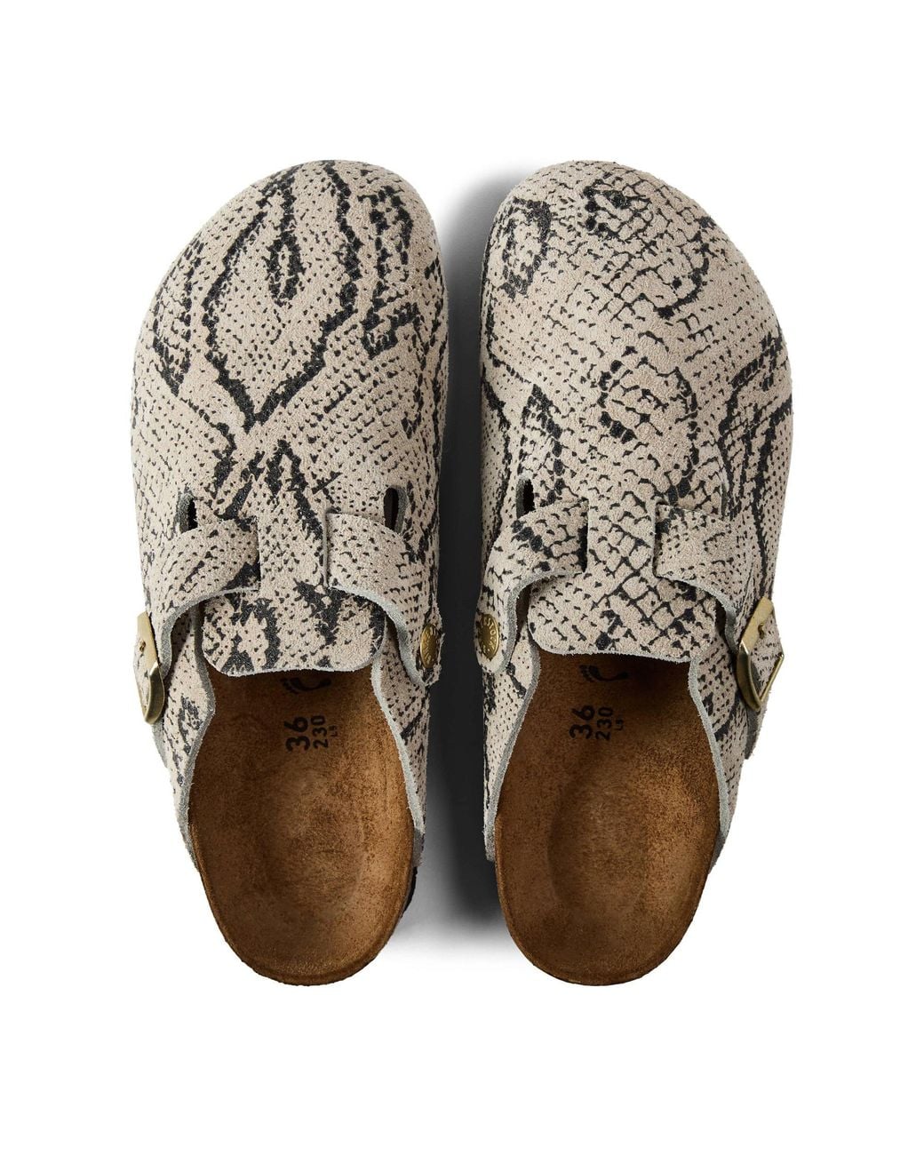 Birkenstock White Boston Suede Flat Sandals