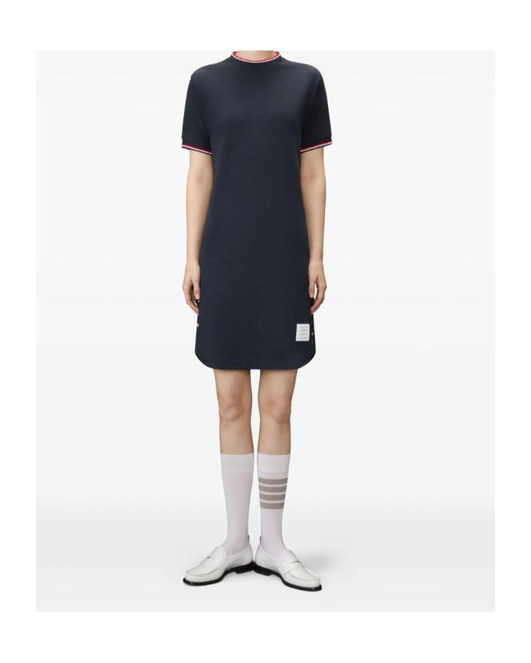 Thom Browne Blue Pique Dolman Mini T-Shirt Dress