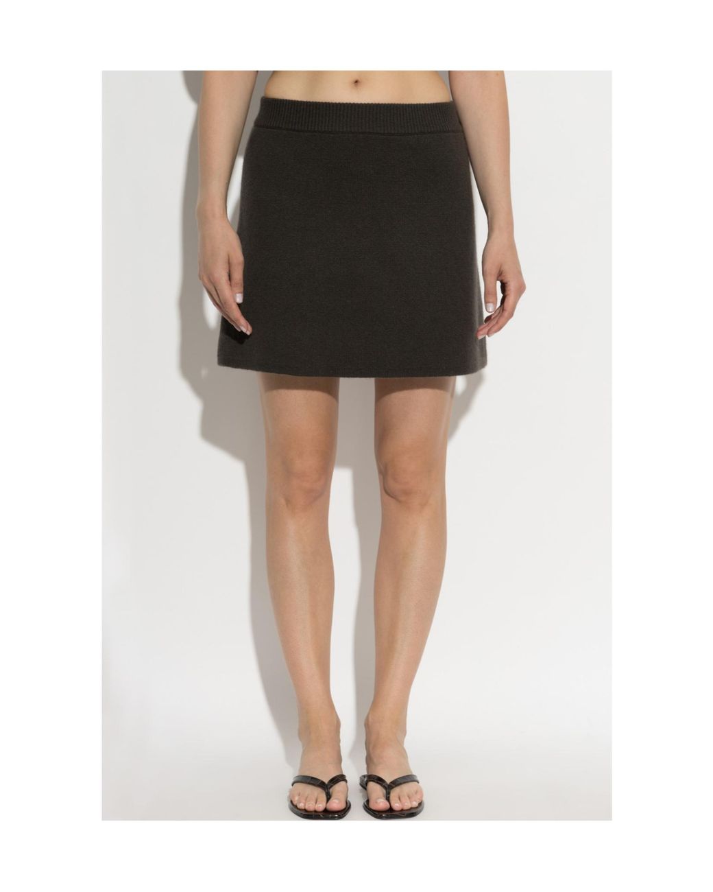 Lisa Yang Black Clare Ribbed Knitted Skirt