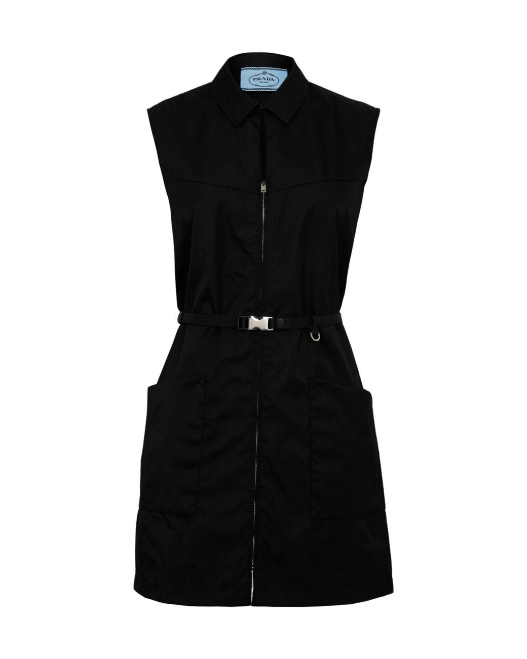 Prada Black Sleeveless Shirt Mini Dress