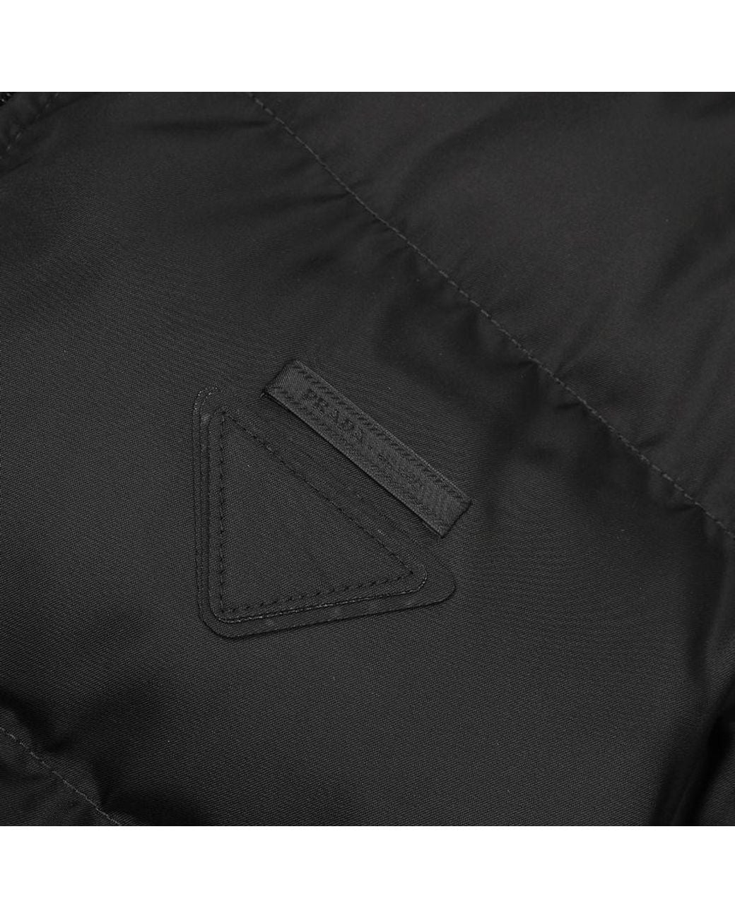Prada Blue High Neck Zip-Up Quilted Jacket for men
