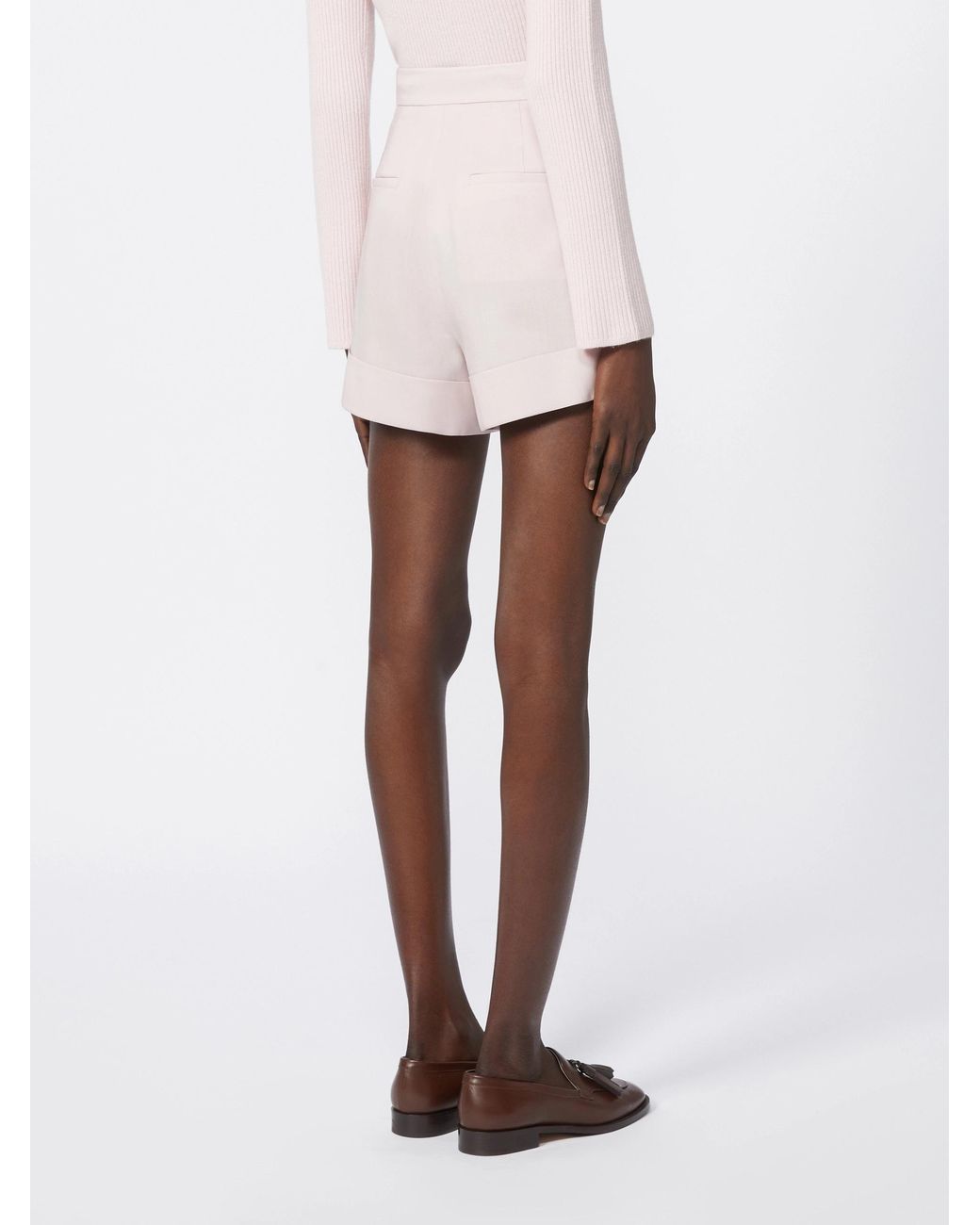 Max Mara Pink Mxmcelebre Turn-Up Hem Shorts