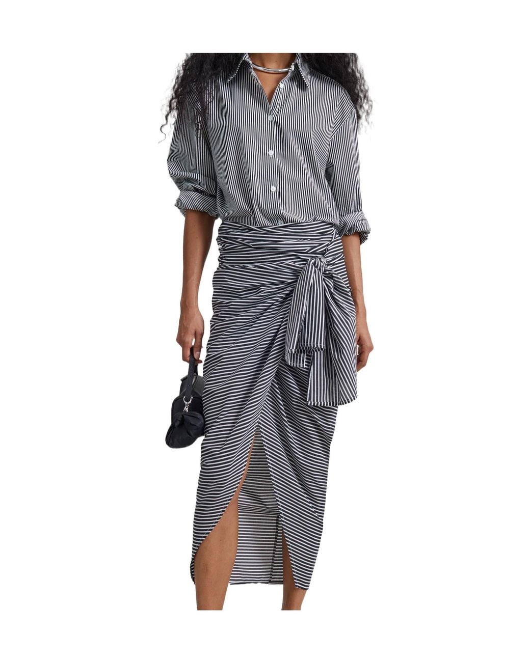 Frankie Shop Gray Thira Wrap Skirt
