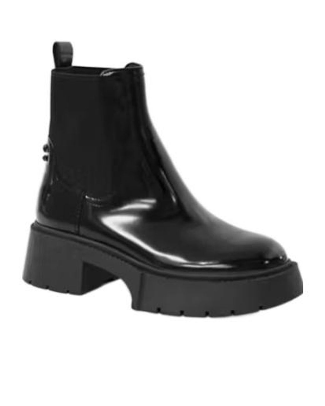 COACH Black Lug-Sole Leather Chelsea Boots