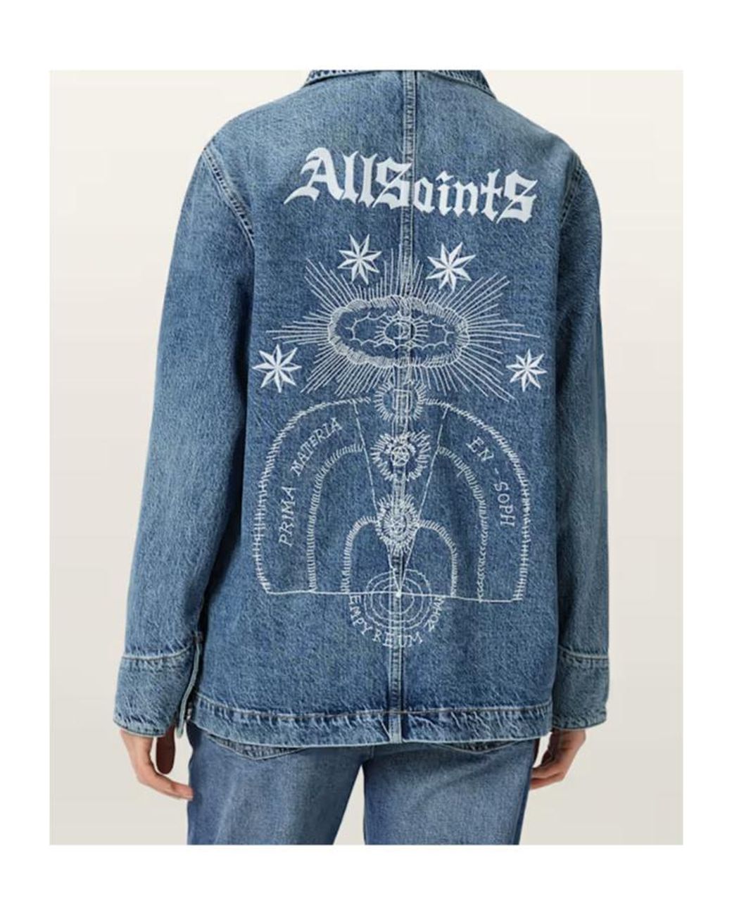 AllSaints Blue Denim Oversized Bex Jacket