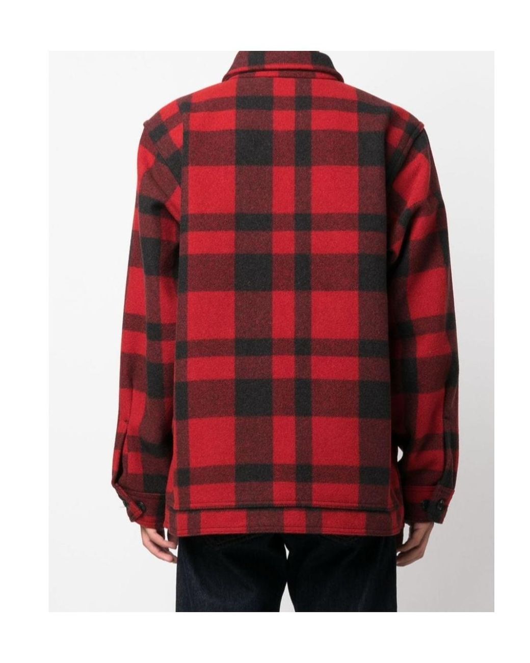Filson Red Mackinaw Plaid Buttoned Shirt Jacket for men