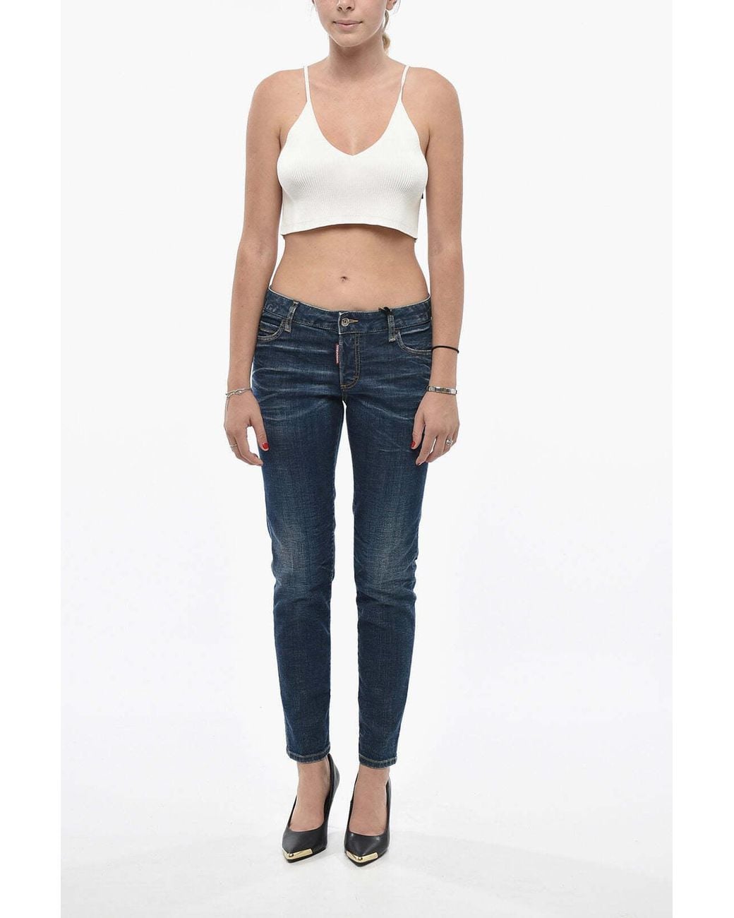 DSquared² Blue Low Rise Skinny Fit Jeans