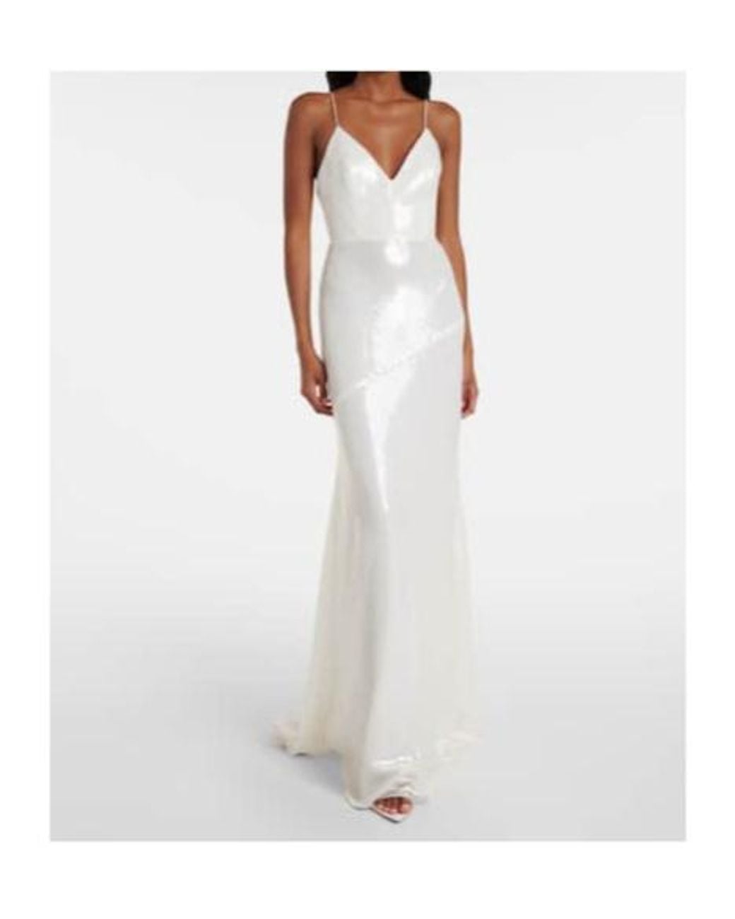 Alex Perry White Bridal Sequined Gown