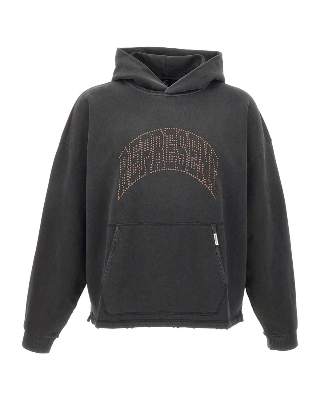 Represent Gray Studded Logo Hoodie for men