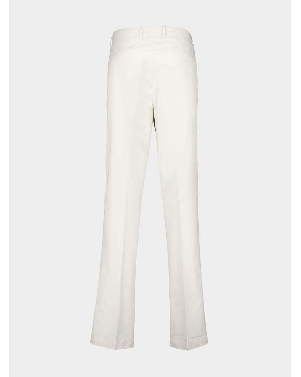 Boglioli White Regular Fit Straight Leg Pants for men