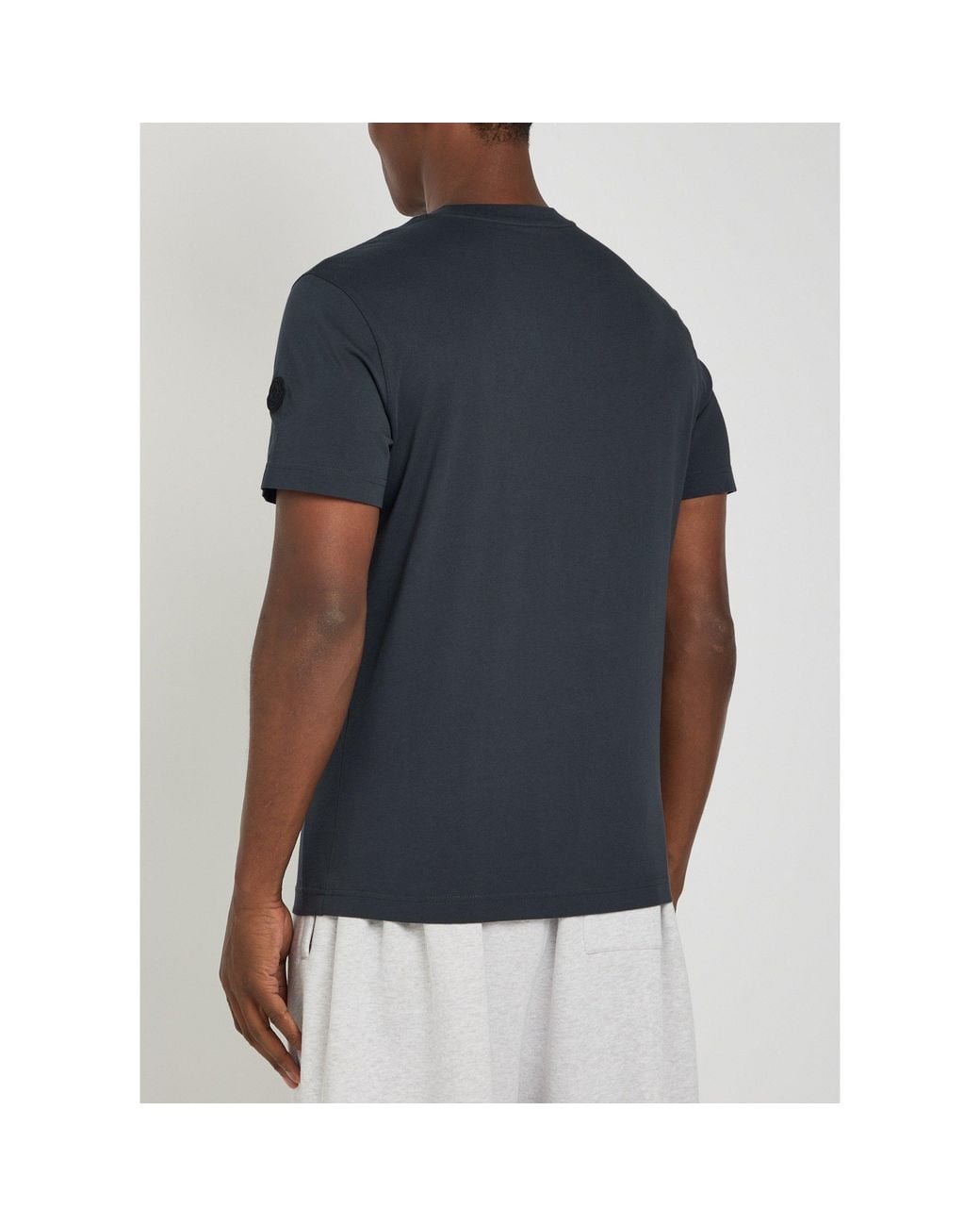 Moncler Blue Logo Cotton Short-Sleeve T-Shirt for men