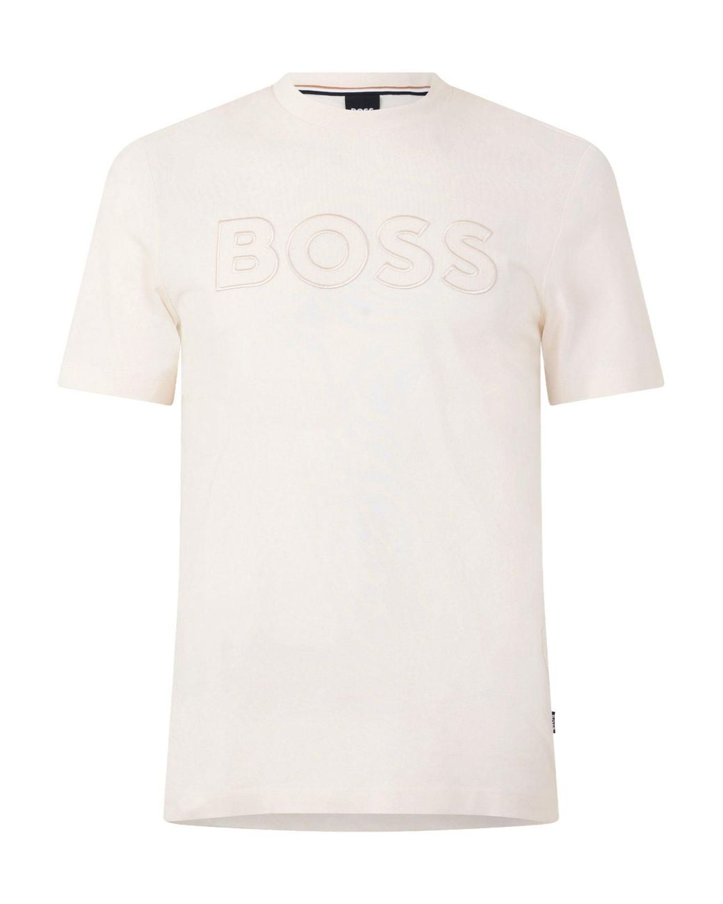 Boss White Round-Neck Short-Sleeved T-Shirt for men