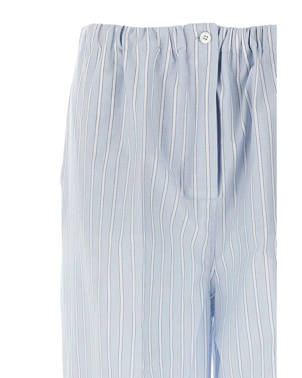 Prada Blue Striped Straight Leg Pants