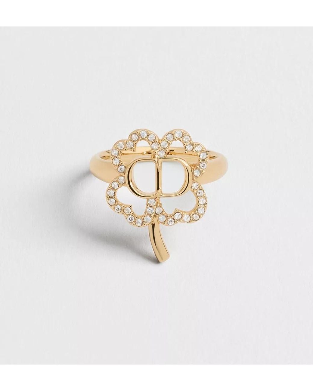 Dior Metallic Four-Leaf Clover Ring
