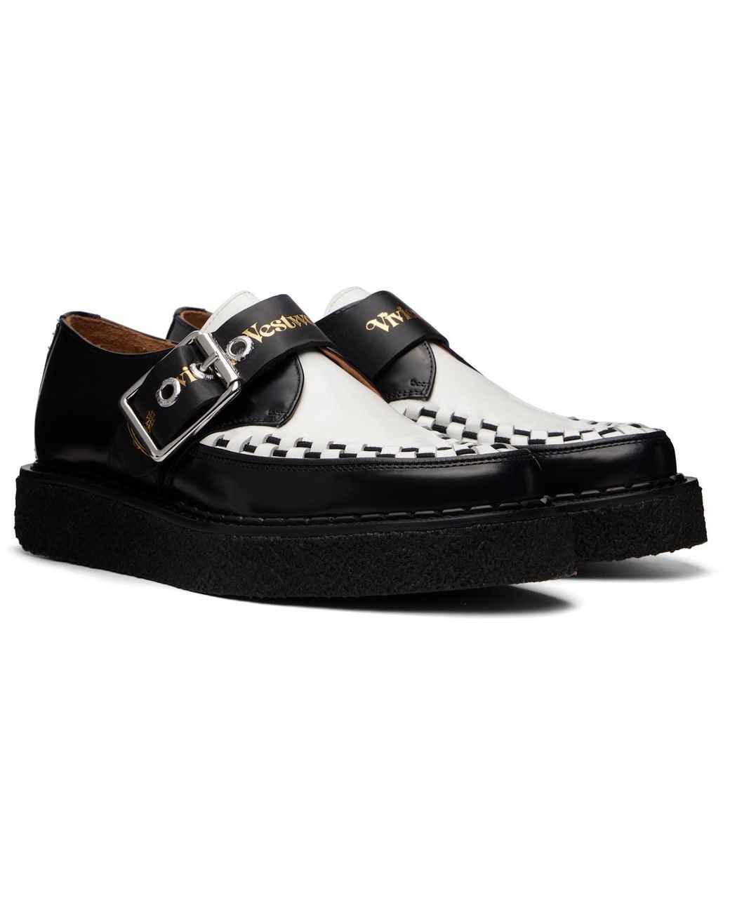 Vivienne Westwood Black X George Cox Collaboration Point Toe Monk Shoes for men