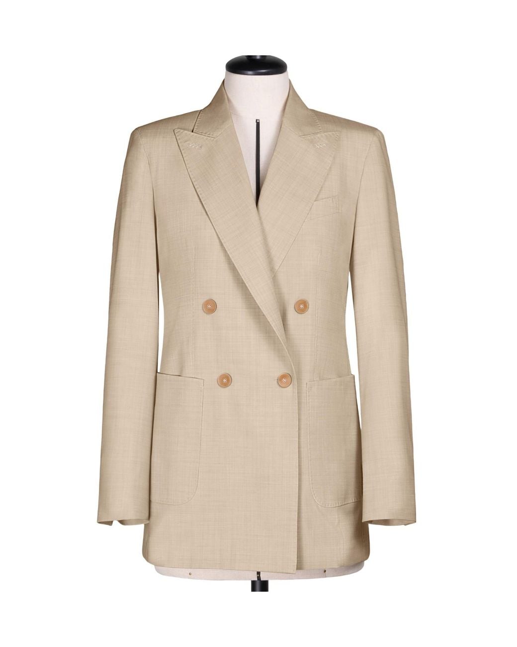 Max Mara Natural Corfu Double-Breasted Long-Sleeved Jacket