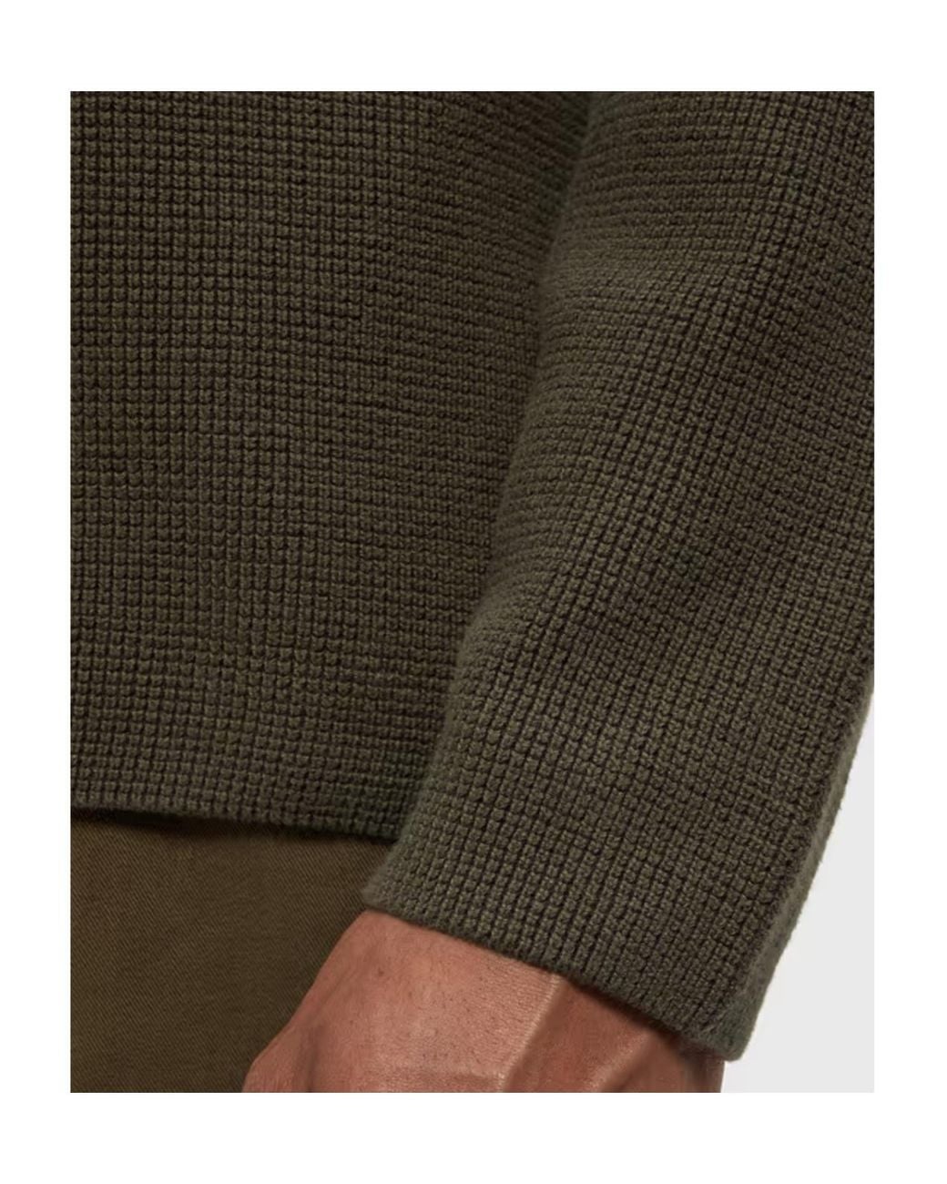 C P Company Green Lens-Detail Raglan-Sleeve Sweater for men