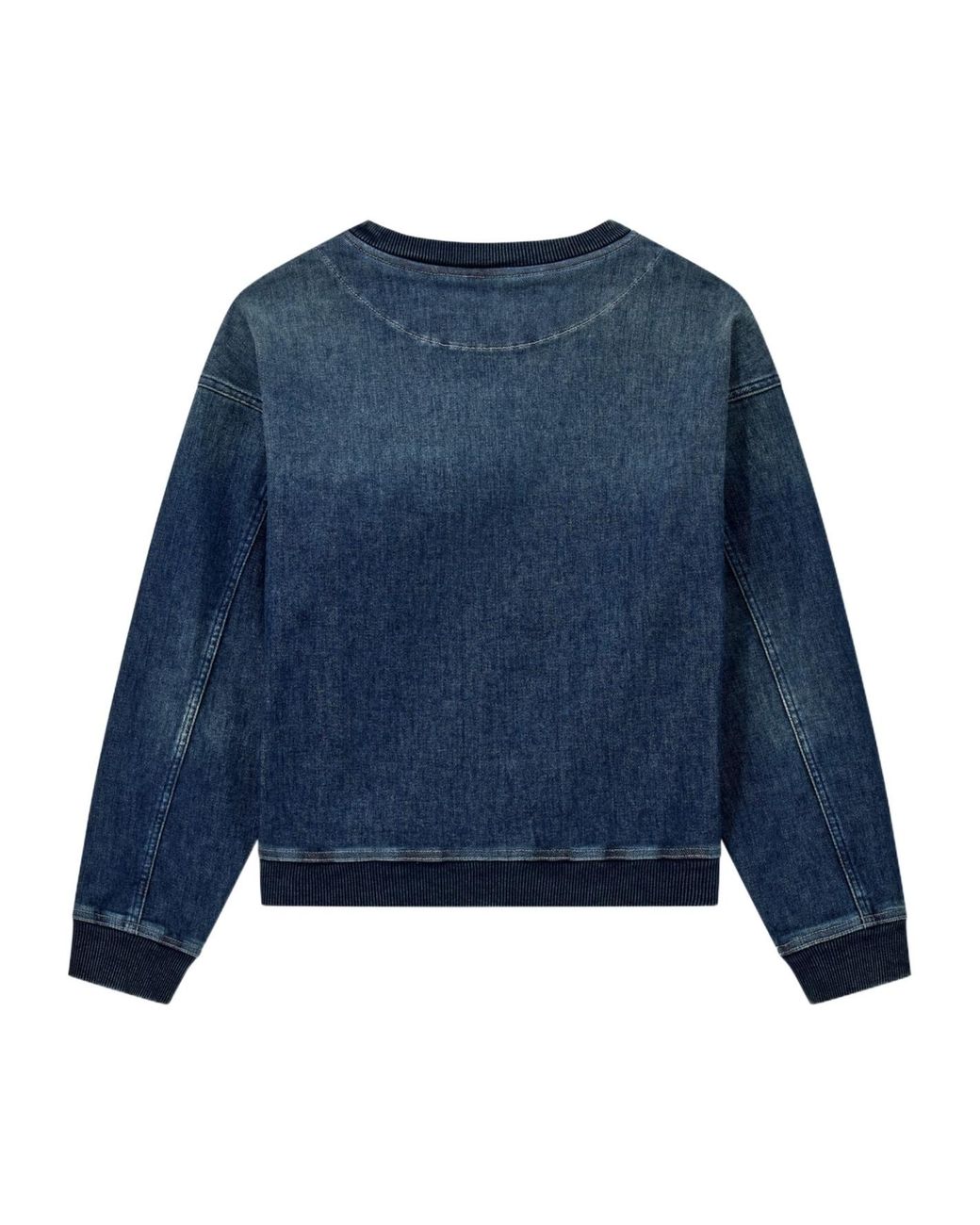 Emporio Armani Blue Logo Plaque Denim Sweatshirt for men