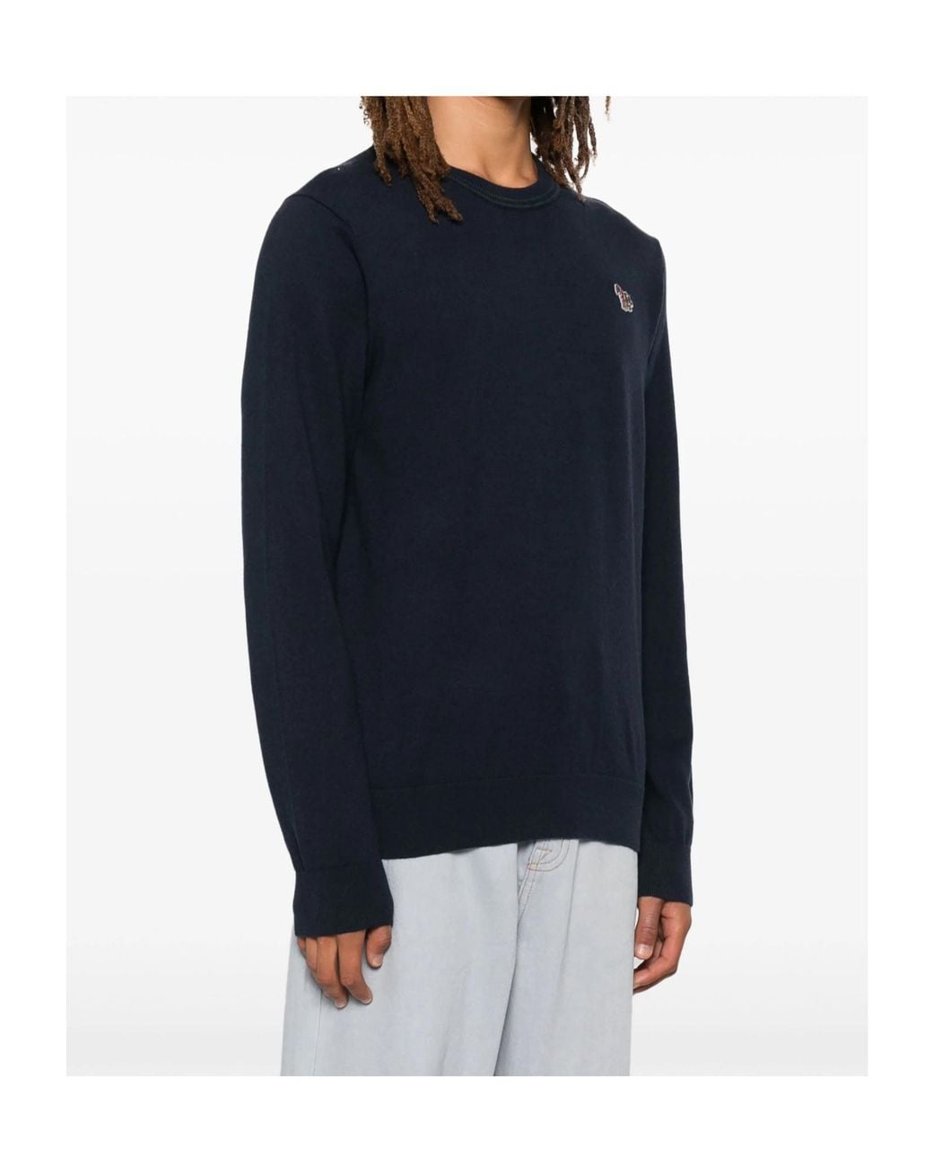 Paul Smith Blue Ps Zebra Crew-Neck Knitted Sweater for men