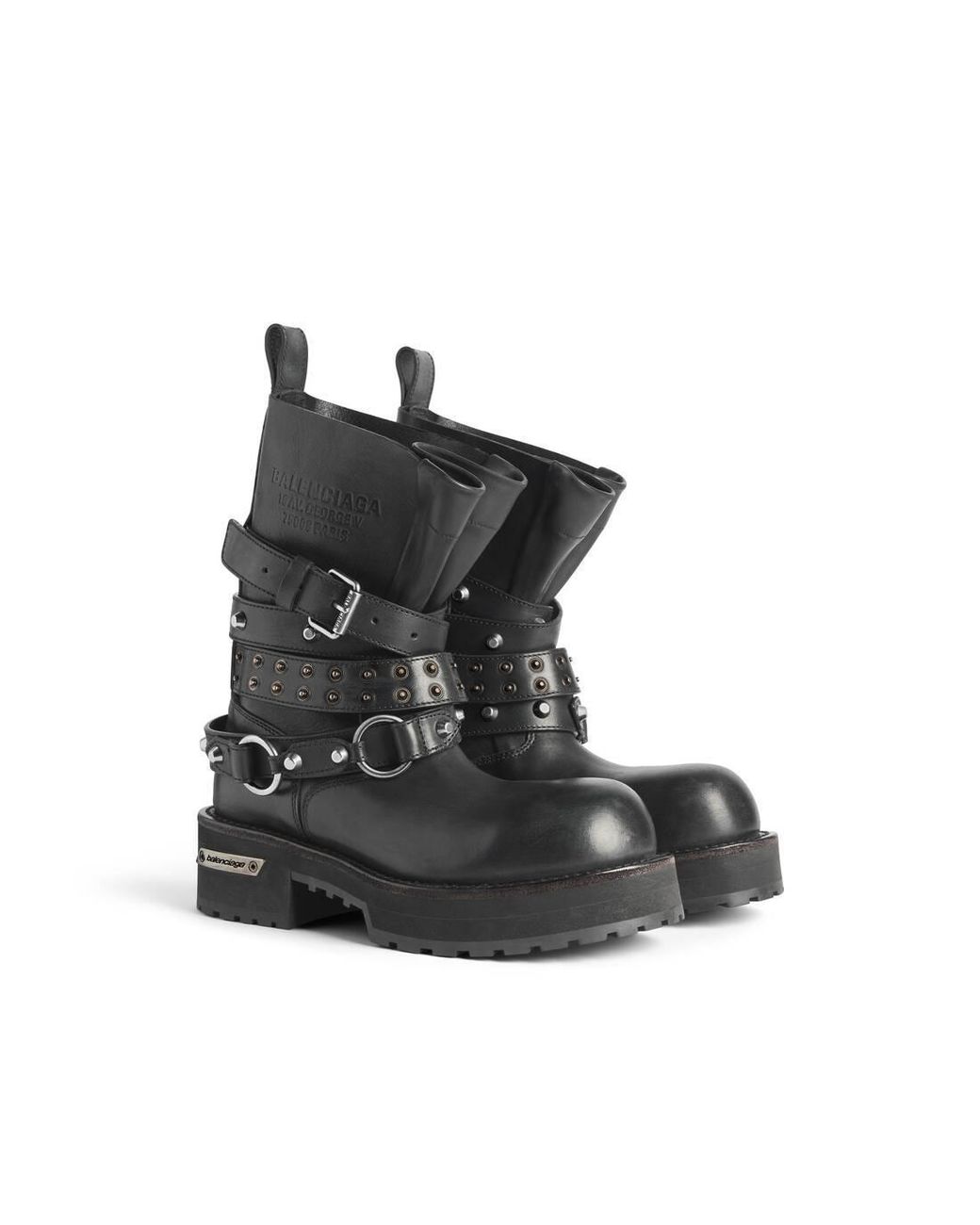 Balenciaga Black Buckle Detailed Boots for men