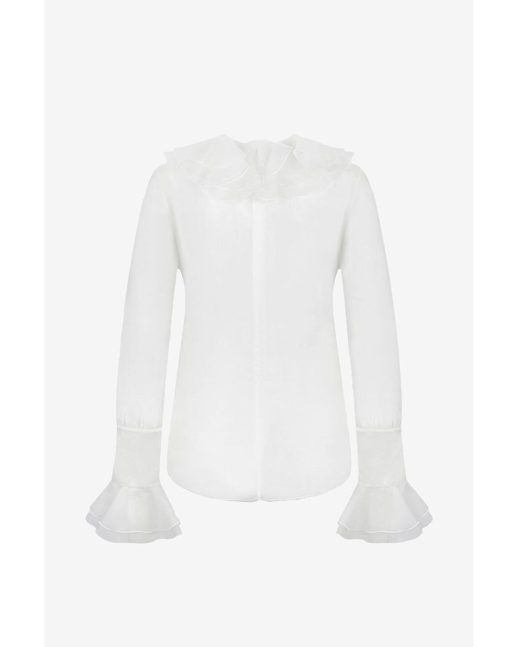 Giambattista Valli White Ruffled Tulle Shirt