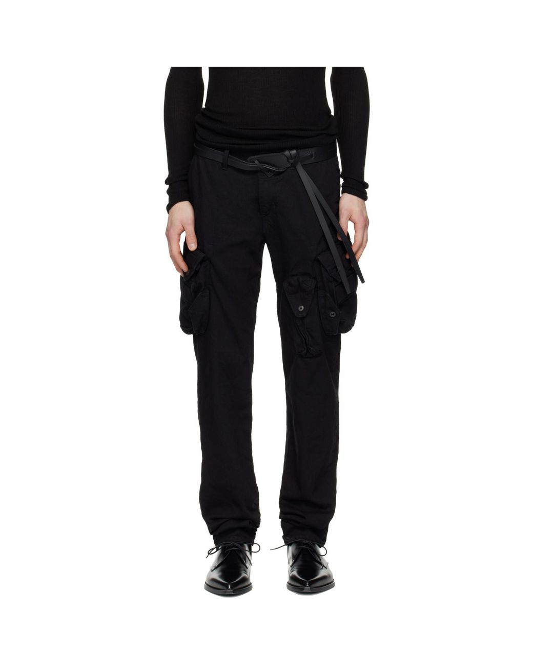 Julius Black Gasmask Skinny Denim Overalls for men