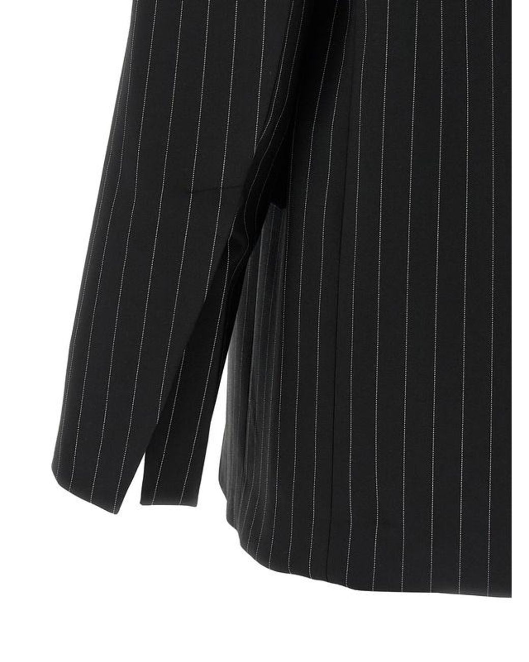 Sportmax Black Spxdivina Pinstriped Tailored Blazer