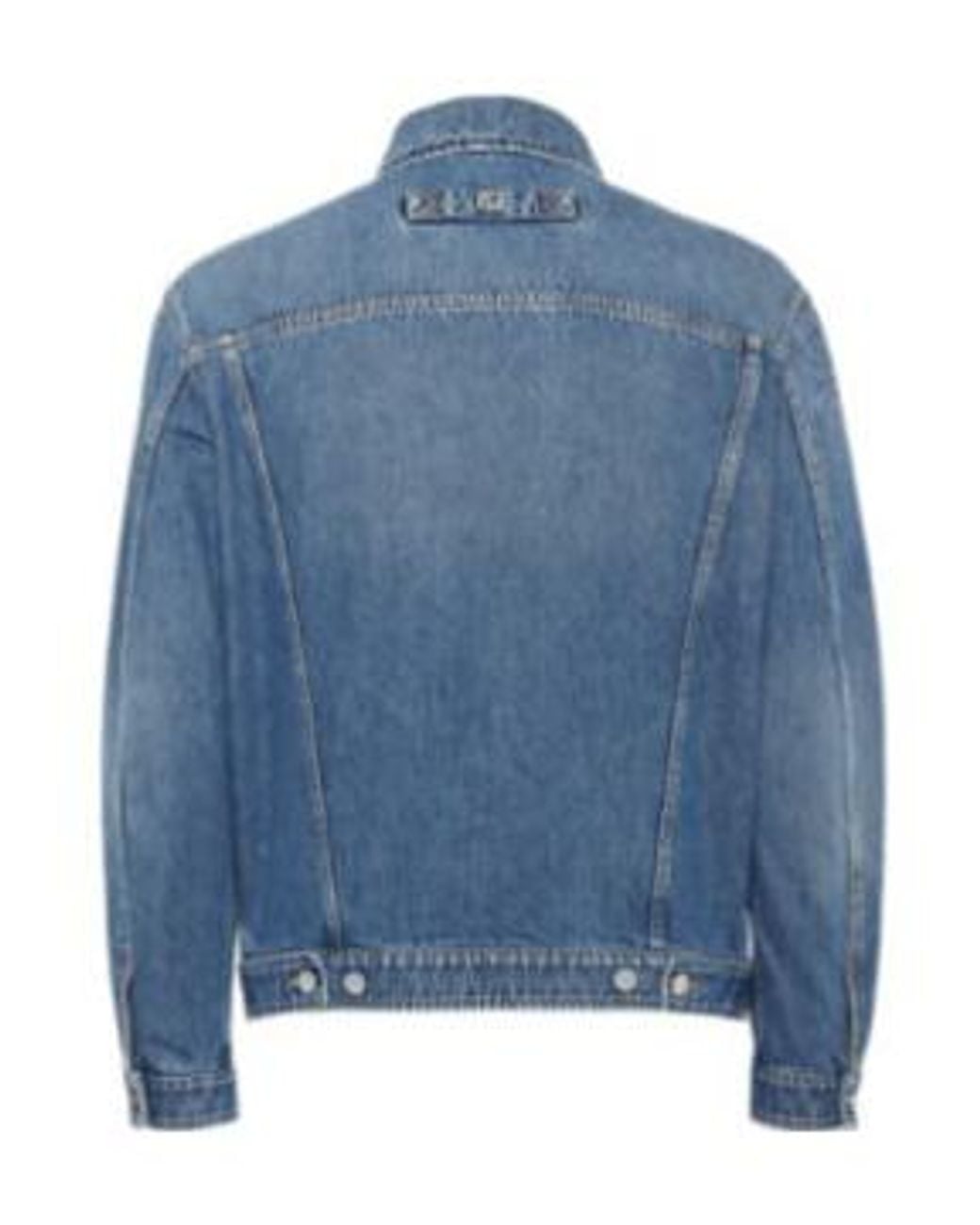 Fendi Blue Collared Button-Up Jacket for men