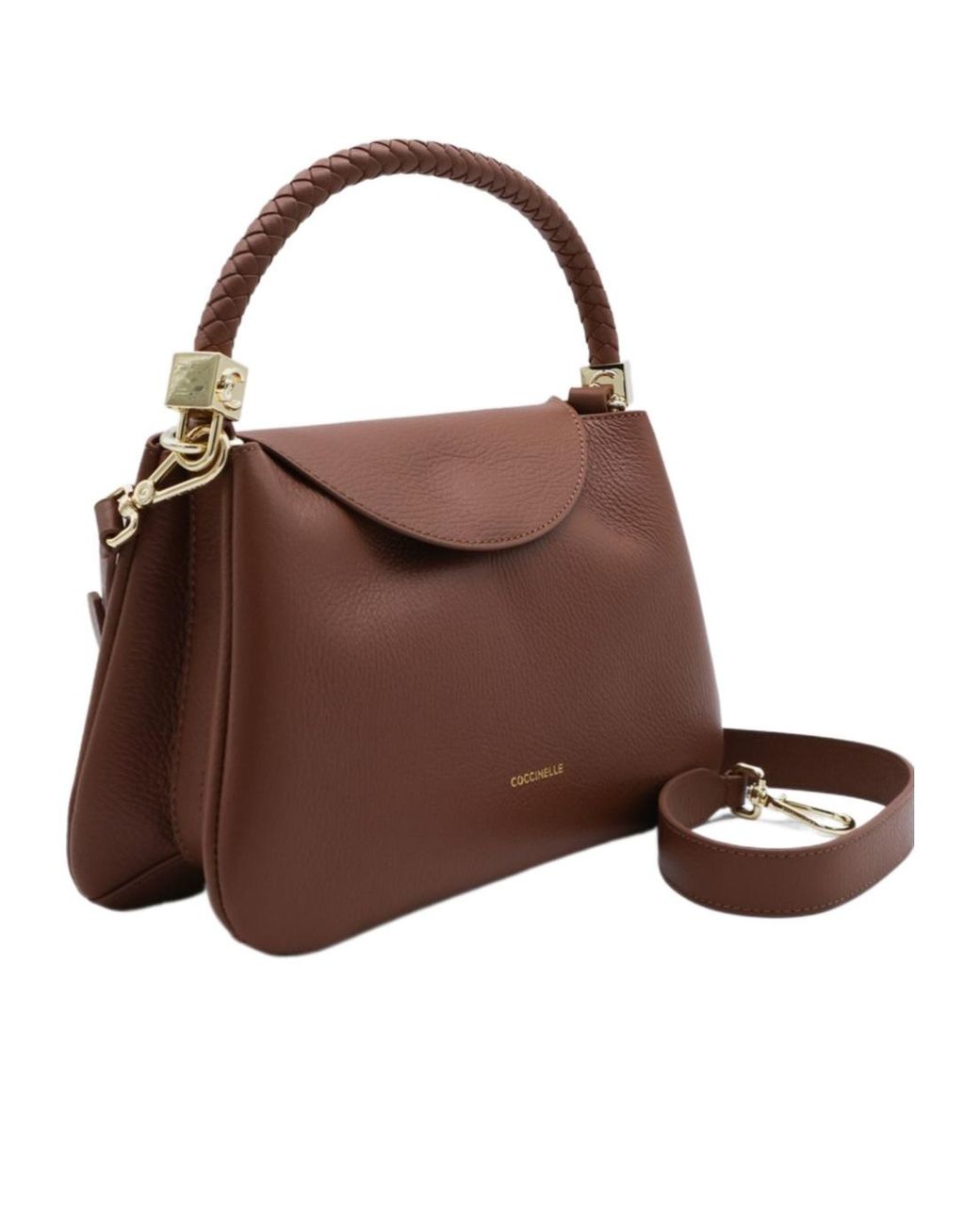 Coccinelle Brown Tiggy Logo Stamp Small Shoulder Bag