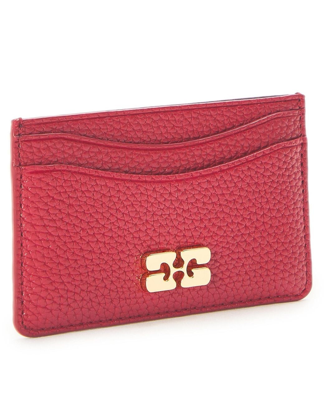 Ganni Red Logo Detail Card Holder