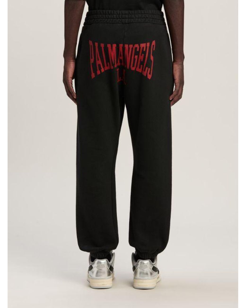 Palm Angels Black College Cotton Track Pants for men