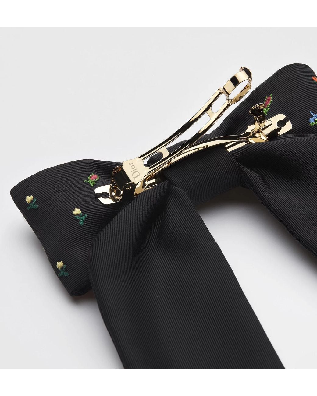 Dior Black Large Revolution Flowers Twist Bow