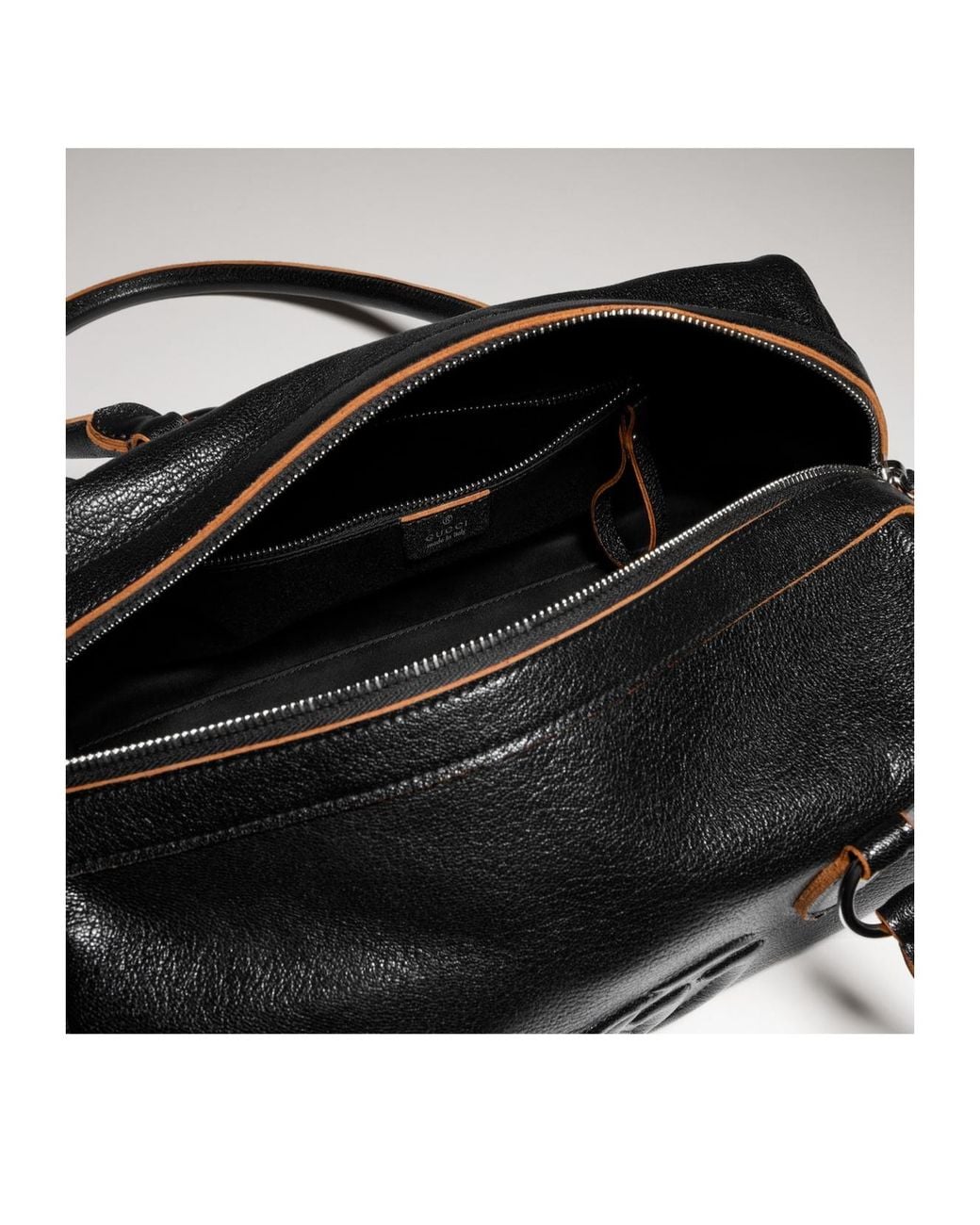 Gucci Black Medium Boston Bag With Double G Detail
