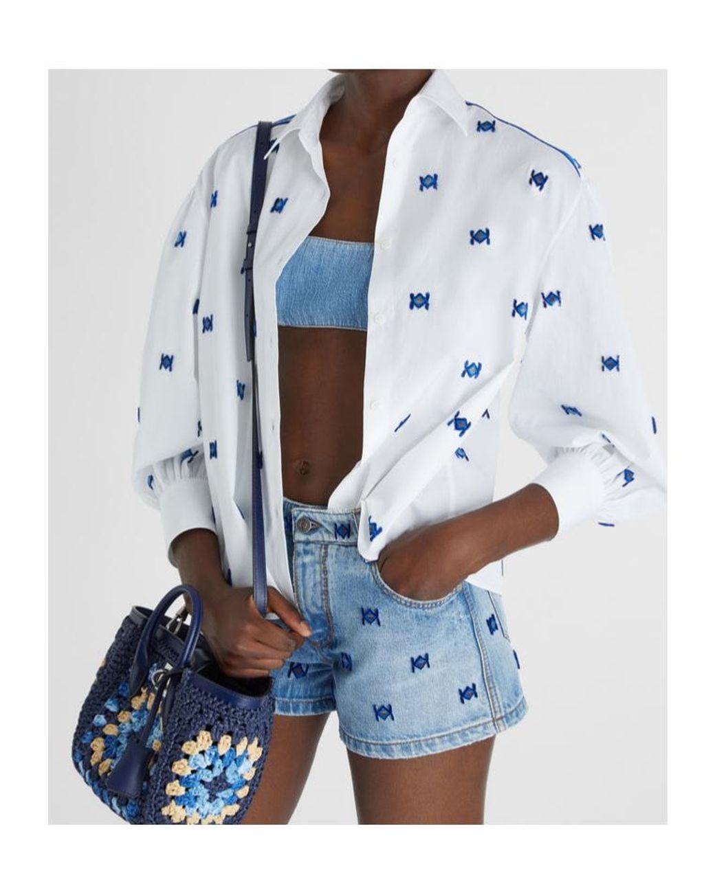 Ermanno Scervino White Flocked Motif Shirt