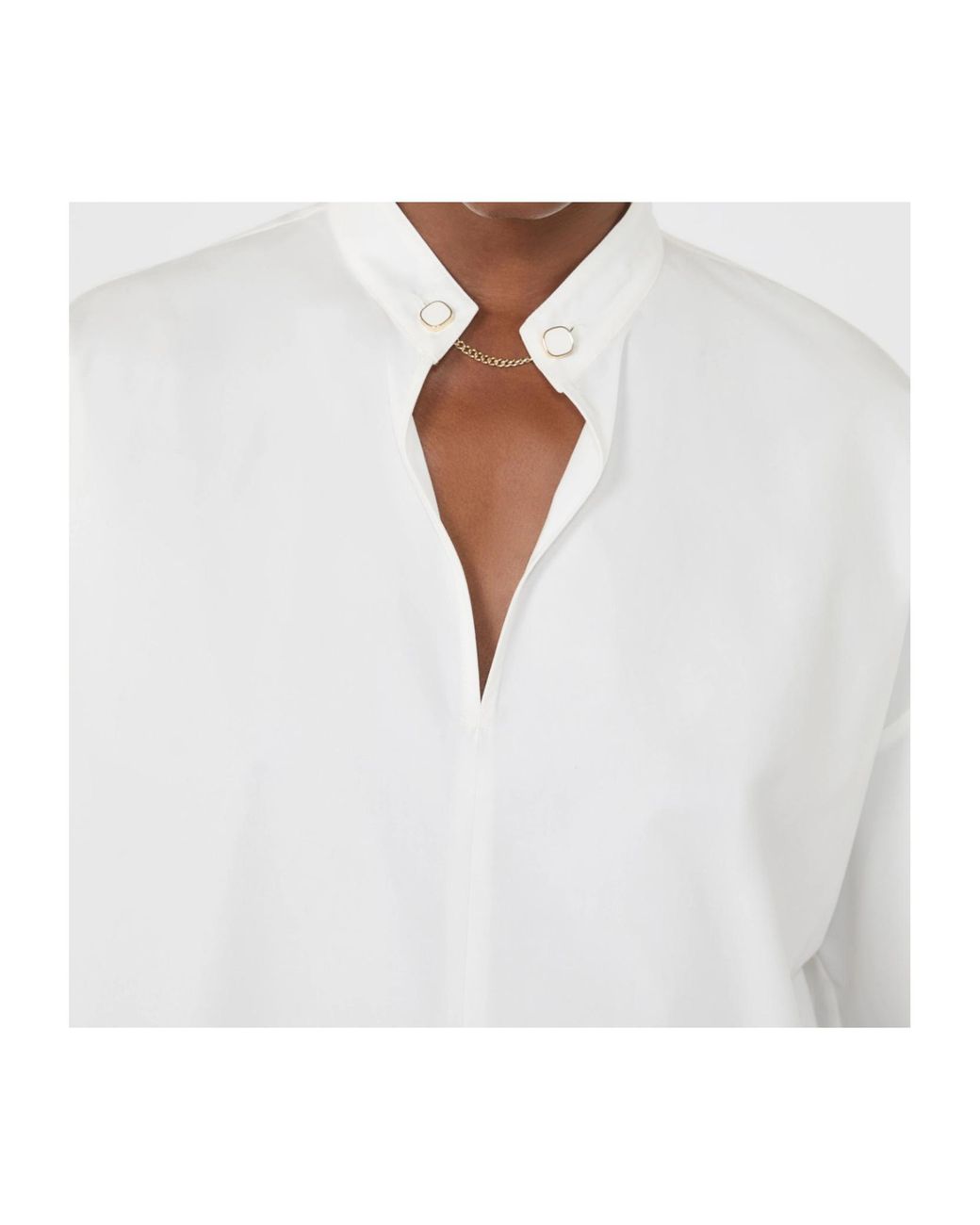 Max Mara White Studio Ginnasta Poplin Embellished Top