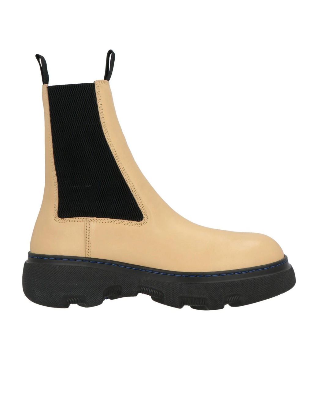 Burberry White Simple Leather Chelsea Boots