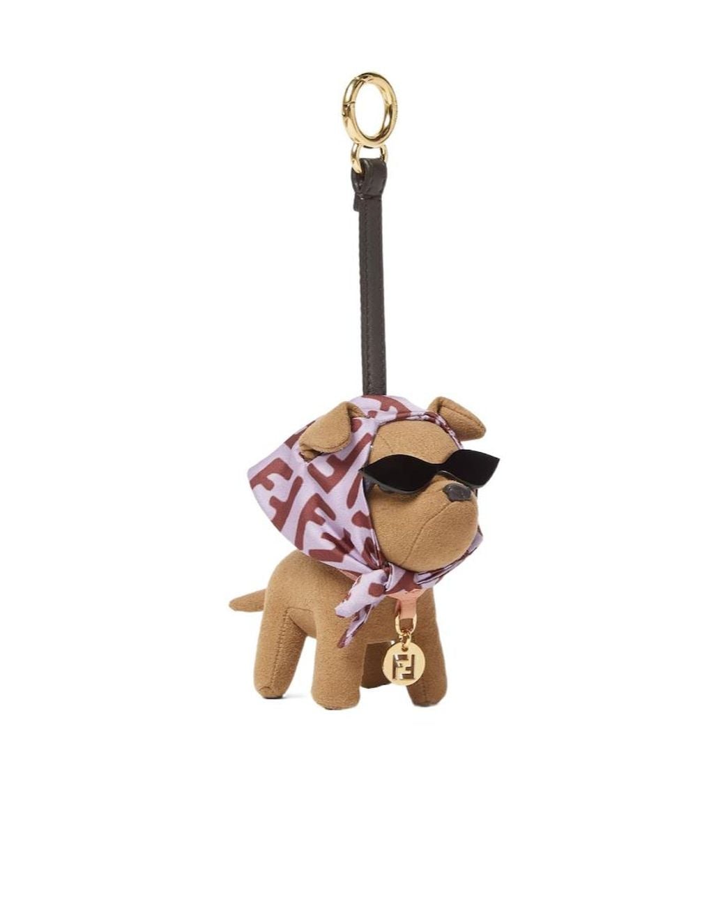 Fendi White Fabric Charm With Ff Foulard