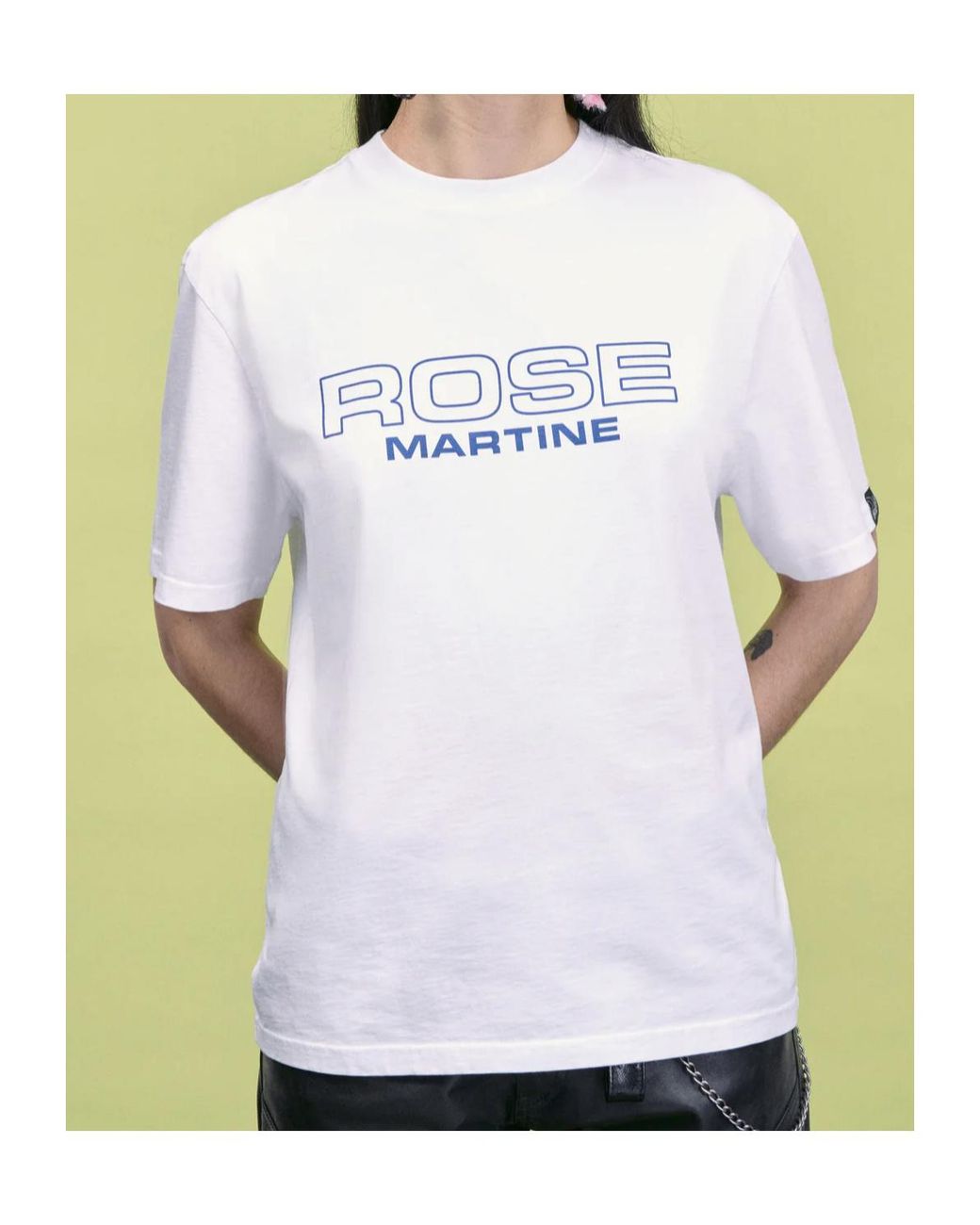 Martine Rose White Logo Printed Crewneck T-Shirt for men