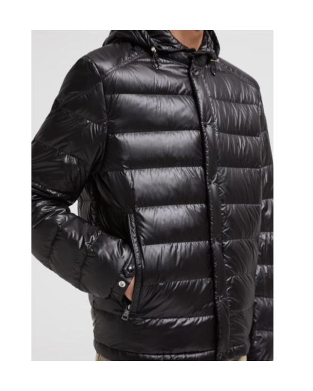 Moncler Black Gliere Logo Patch Padded Jacket for men