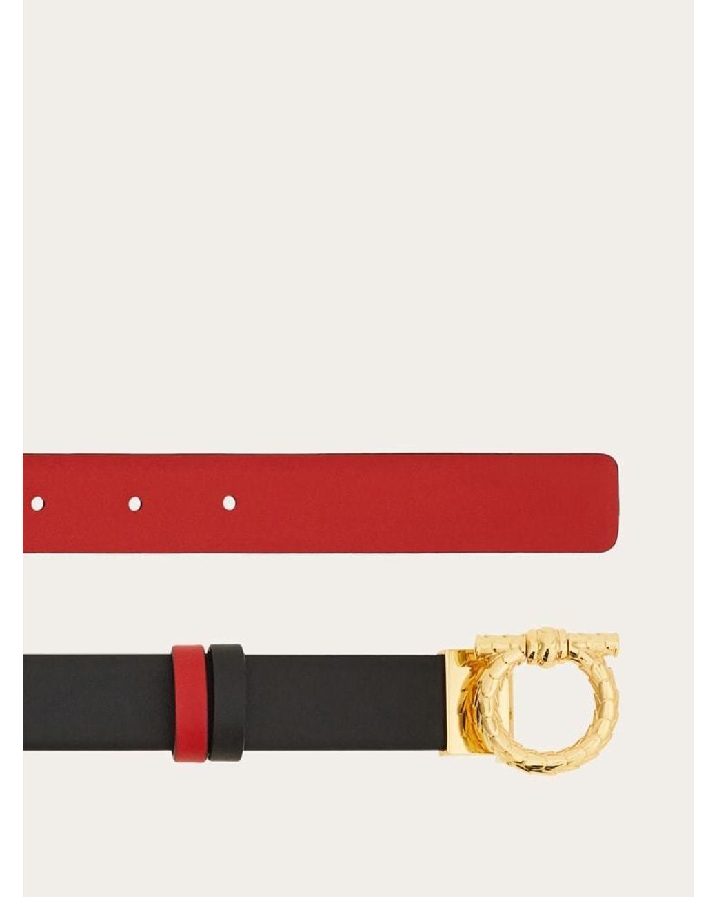Ferragamo White Adjustable And Reversible Gancini Belt