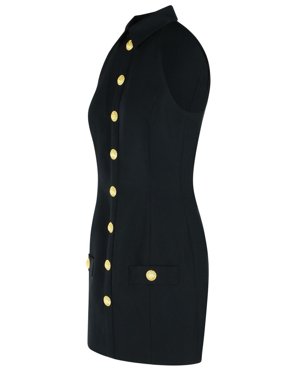 Balmain Blue Virgin Wool Short Dress