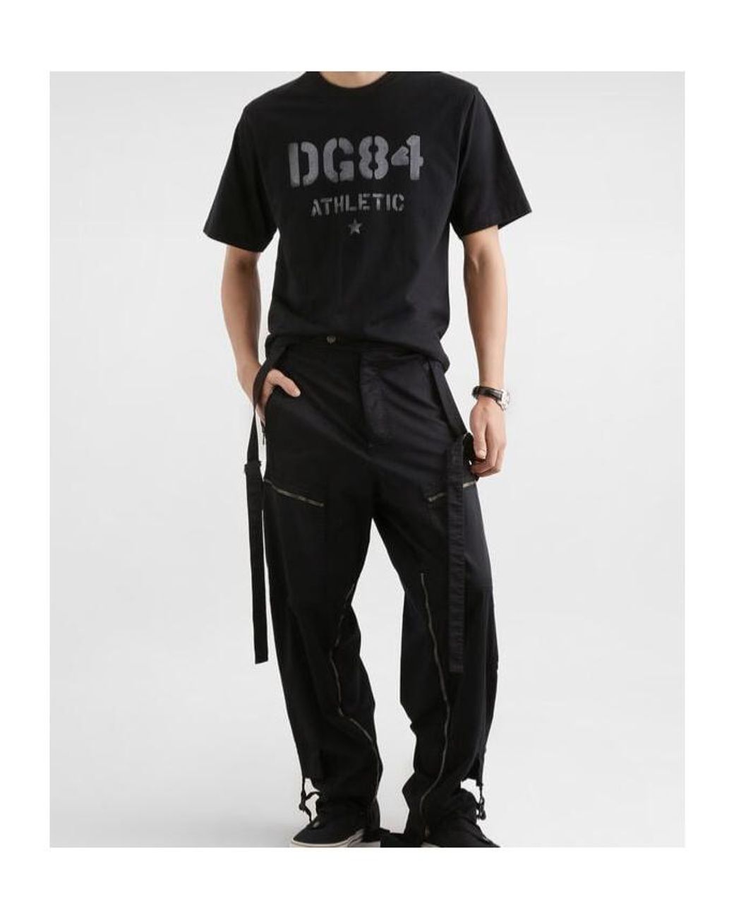 Dolce & Gabbana Black Printed Crewneck T-Shirt for men
