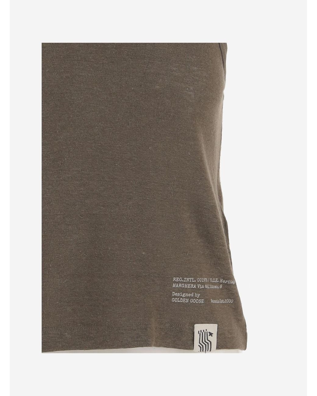 Golden Goose Deluxe Brand Brown Mara Text-Print Crewneck Tank Top